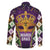 King Mask Mardi Gras Family Matching Puletasi and Hawaiian Shirt Let's Party Beadeds With Fleur De Lis - Wonder Print Shop