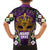 King Mask Mardi Gras Family Matching Short Sleeve Bodycon Dress and Hawaiian Shirt Let's Party Beadeds With Fleur De Lis - Wonder Print Shop