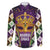 King Mask Mardi Gras Family Matching Short Sleeve Bodycon Dress and Hawaiian Shirt Let's Party Beadeds With Fleur De Lis - Wonder Print Shop