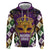 King Mask Mardi Gras Hoodie Let's Party Beadeds With Fleur De Lis - Wonder Print Shop