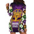 King Mask Mardi Gras Hoodie Dress Let's Party Beadeds With Fleur De Lis - Wonder Print Shop