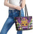 King Mask Mardi Gras Leather Tote Bag Let's Party Beadeds With Fleur De Lis - Wonder Print Shop