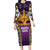 King Mask Mardi Gras Long Sleeve Bodycon Dress Let's Party Beadeds With Fleur De Lis - Wonder Print Shop