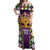 King Mask Mardi Gras Off Shoulder Maxi Dress Let's Party Beadeds With Fleur De Lis - Wonder Print Shop