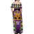 King Mask Mardi Gras Off Shoulder Maxi Dress Let's Party Beadeds With Fleur De Lis - Wonder Print Shop