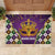 King Mask Mardi Gras Rubber Doormat Let's Party Beadeds With Fleur De Lis - Wonder Print Shop