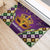 King Mask Mardi Gras Rubber Doormat Let's Party Beadeds With Fleur De Lis - Wonder Print Shop