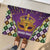 King Mask Mardi Gras Rubber Doormat Let's Party Beadeds With Fleur De Lis - Wonder Print Shop