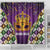 King Mask Mardi Gras Shower Curtain Let's Party Beadeds With Fleur De Lis