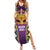 King Mask Mardi Gras Summer Maxi Dress Let's Party Beadeds With Fleur De Lis - Wonder Print Shop