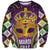 King Mask Mardi Gras Sweatshirt Let's Party Beadeds With Fleur De Lis - Wonder Print Shop