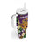 King Mask Mardi Gras Tumbler With Handle Let's Party Beadeds With Fleur De Lis