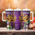 King Mask Mardi Gras Tumbler With Handle Let's Party Beadeds With Fleur De Lis