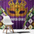 King Mask Mardi Gras Window Curtain Let's Party Beadeds With Fleur De Lis - Wonder Print Shop