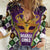 King Mask Mardi Gras Women Casual Shirt Let's Party Beadeds With Fleur De Lis