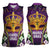 King Mask Mardi Gras Women Sleeveless Polo Shirt Let's Party Beadeds With Fleur De Lis - Wonder Print Shop