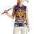 King Mask Mardi Gras Women Sleeveless Polo Shirt Let's Party Beadeds With Fleur De Lis - Wonder Print Shop