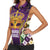 King Mask Mardi Gras Women Sleeveless Polo Shirt Let's Party Beadeds With Fleur De Lis - Wonder Print Shop