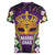 King Mask Mardi Gras Women V-Neck T-Shirt Let's Party Beadeds With Fleur De Lis - Wonder Print Shop