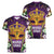 King Mask Mardi Gras Women V-Neck T-Shirt Let's Party Beadeds With Fleur De Lis - Wonder Print Shop