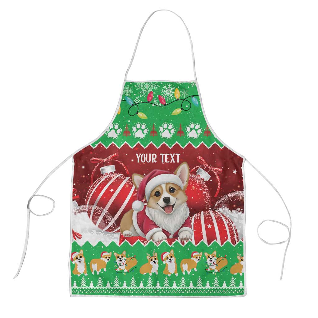 Personalised Wales Corgi Christmas Apron Merry Corg-mas Flag Color - Wonder Print Shop