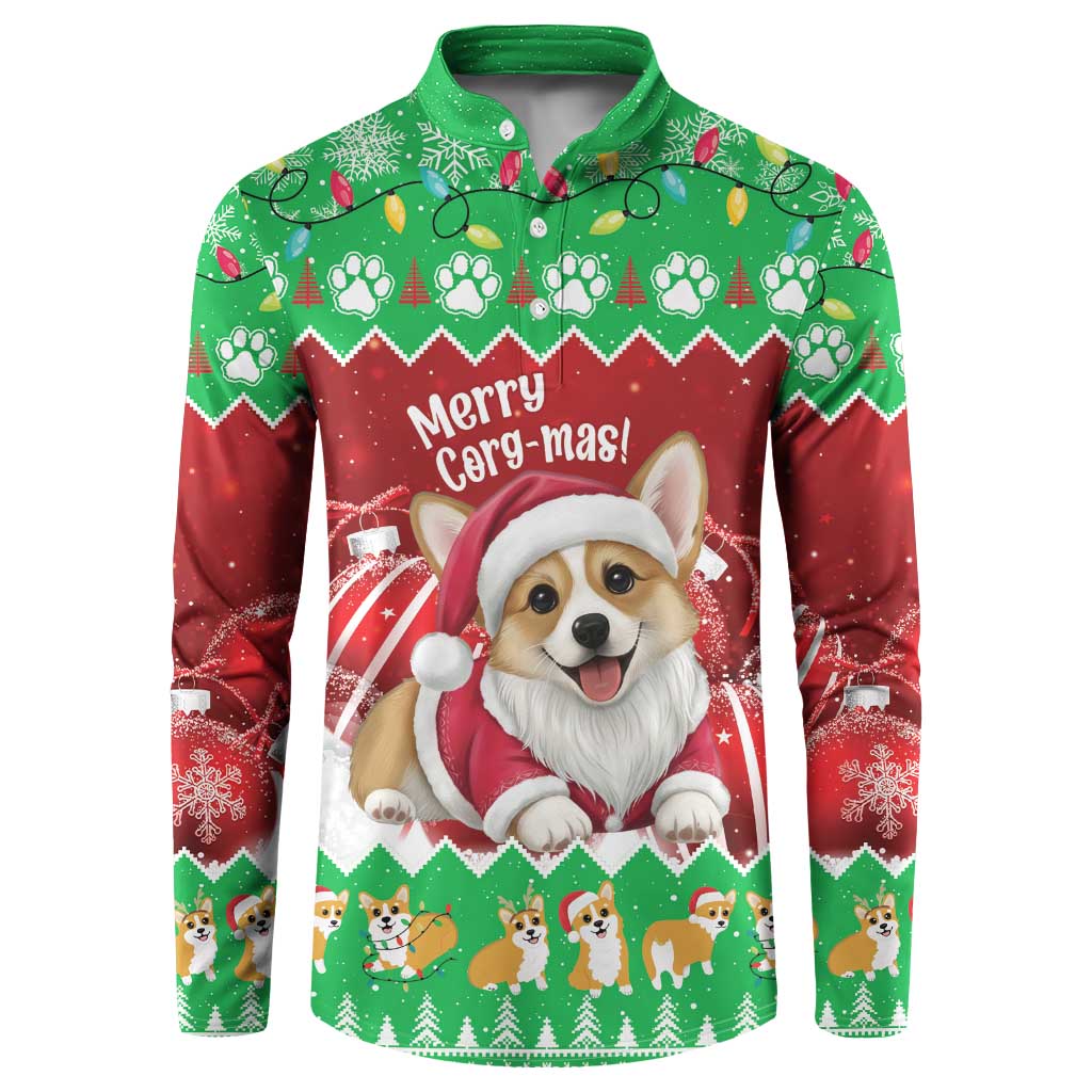 Personalised Wales Corgi Christmas Button Sweatshirt Merry Corg-mas Flag Color - Wonder Print Shop