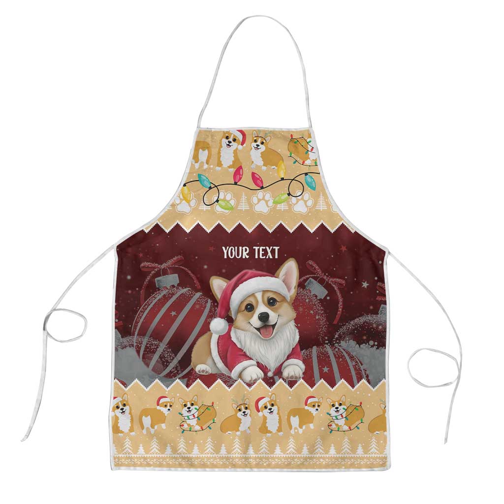 Personalised Wales Corgi Christmas Apron Merry Corg-mas Yellow Color - Wonder Print Shop