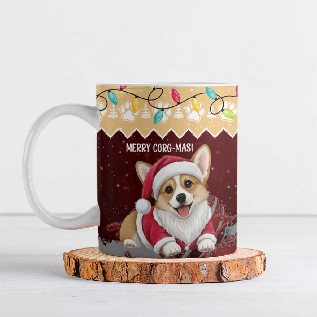 Personalised Wales Corgi Christmas Ceramic Mug Merry Corg-mas Yellow Color - Wonder Print Shop