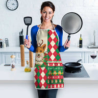 Wales Corgi Christmas Apron Seamless Cute Dog Argyle Pattern - Wonder Print Shop