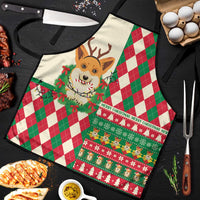 Wales Corgi Christmas Apron Seamless Cute Dog Argyle Pattern - Wonder Print Shop