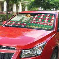 Wales Corgi Christmas Auto Sun Shade Seamless Cute Dog Argyle Pattern - Wonder Print Shop