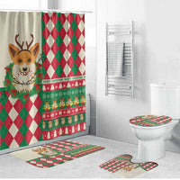 Wales Corgi Christmas Bathroom Set Seamless Cute Dog Argyle Pattern - Wonder Print Shop