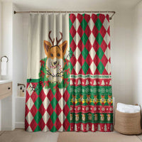 Wales Corgi Christmas Bathroom Set Seamless Cute Dog Argyle Pattern - Wonder Print Shop