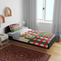 Wales Corgi Christmas Bedding Set Seamless Cute Dog Argyle Pattern - Wonder Print Shop