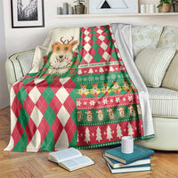Wales Corgi Christmas Blanket Seamless Cute Dog Argyle Pattern - Wonder Print Shop