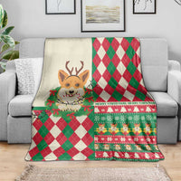 Wales Corgi Christmas Blanket Seamless Cute Dog Argyle Pattern - Wonder Print Shop