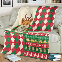Wales Corgi Christmas Blanket Seamless Cute Dog Argyle Pattern - Wonder Print Shop
