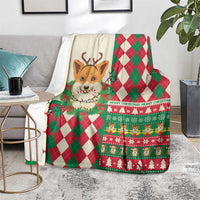 Wales Corgi Christmas Blanket Seamless Cute Dog Argyle Pattern - Wonder Print Shop