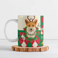 Wales Corgi Christmas Ceramic Mug Seamless Cute Dog Argyle Pattern - Wonder Print Shop