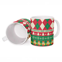 Wales Corgi Christmas Ceramic Mug Seamless Cute Dog Argyle Pattern - Wonder Print Shop