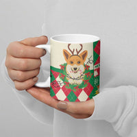 Wales Corgi Christmas Ceramic Mug Seamless Cute Dog Argyle Pattern - Wonder Print Shop