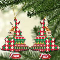 Wales Corgi Christmas Ceramic Ornament Seamless Cute Dog Argyle Pattern - Wonder Print Shop
