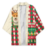 Wales Corgi Christmas Kimono Seamless Cute Dog Argyle Pattern - Wonder Print Shop