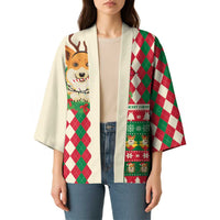 Wales Corgi Christmas Kimono Seamless Cute Dog Argyle Pattern - Wonder Print Shop