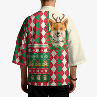 Wales Corgi Christmas Kimono Seamless Cute Dog Argyle Pattern - Wonder Print Shop