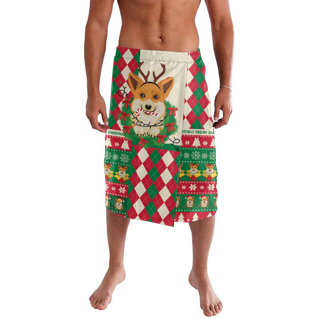 Wales Corgi Christmas Lavalava Seamless Cute Dog Argyle Pattern - Wonder Print Shop