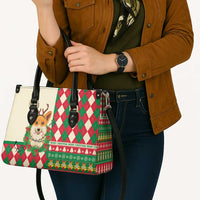 Wales Corgi Christmas Leather Bag Seamless Cute Dog Argyle Pattern - Wonder Print Shop