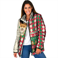 Wales Corgi Christmas Padded Jacket Seamless Cute Dog Argyle Pattern - Wonder Print Shop