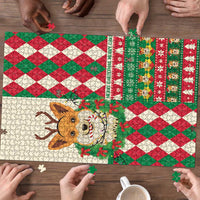 Wales Corgi Christmas Puzzle Seamless Cute Dog Argyle Pattern - Wonder Print Shop