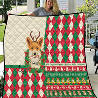 Wales Corgi Christmas Quilt Seamless Cute Dog Argyle Pattern - Wonder Print Shop
